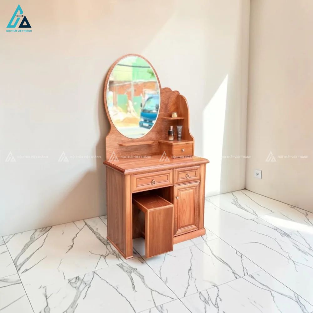 Combo giường hộc kéo và tủ kệ bàn phấn gỗ tự nhiên hiện đại 1