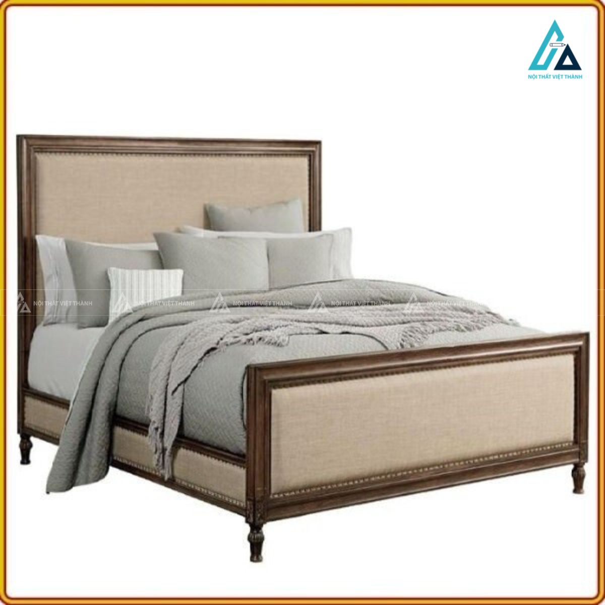 Combo giường khối bệt và hệ tủ nhiều ngăn kéo gỗ tự nhiên 2