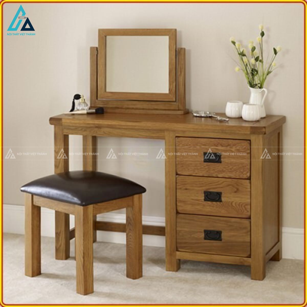 Combo giường ngủ có ghế băng dài và tủ quần áo gỗ tự nhiên 2