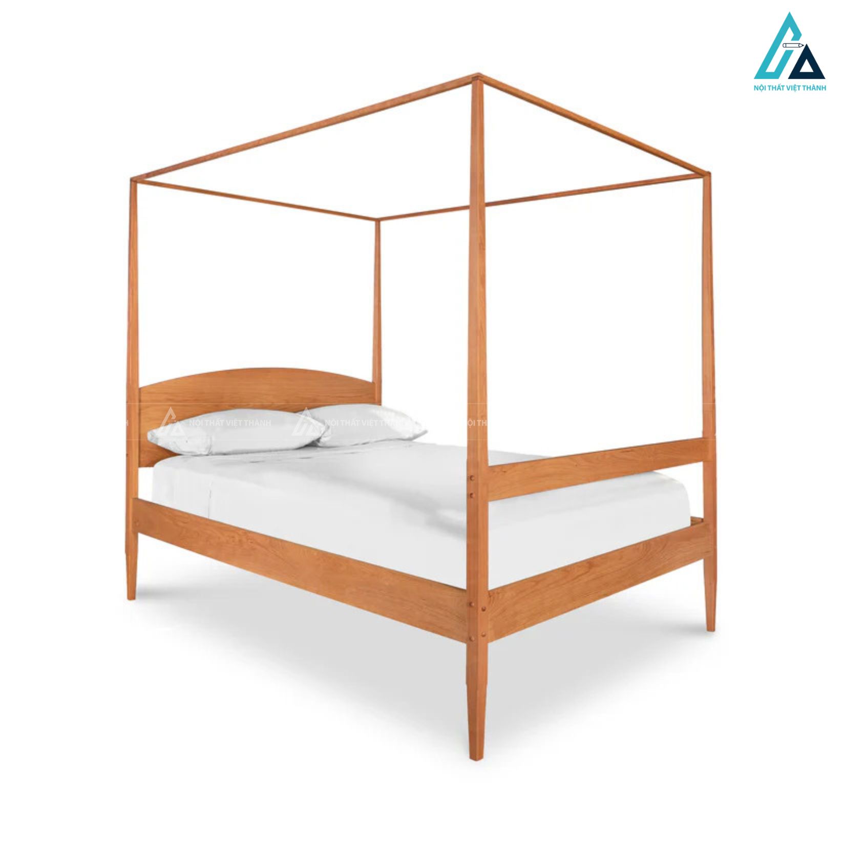 Combo giường ngủ bốn cột kết hợp tủ đồ gỗ tự nhiên cao cấp 3