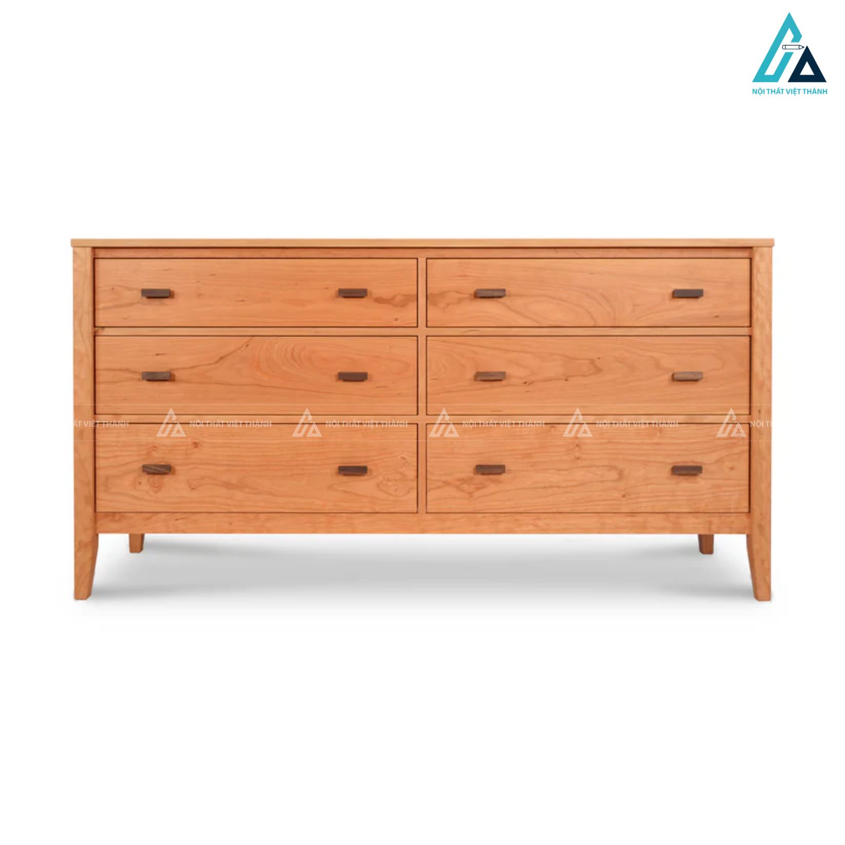 Bộ giường tủ gỗ tự nhiên chân vát cho phòng ngủ tiện nghi 2