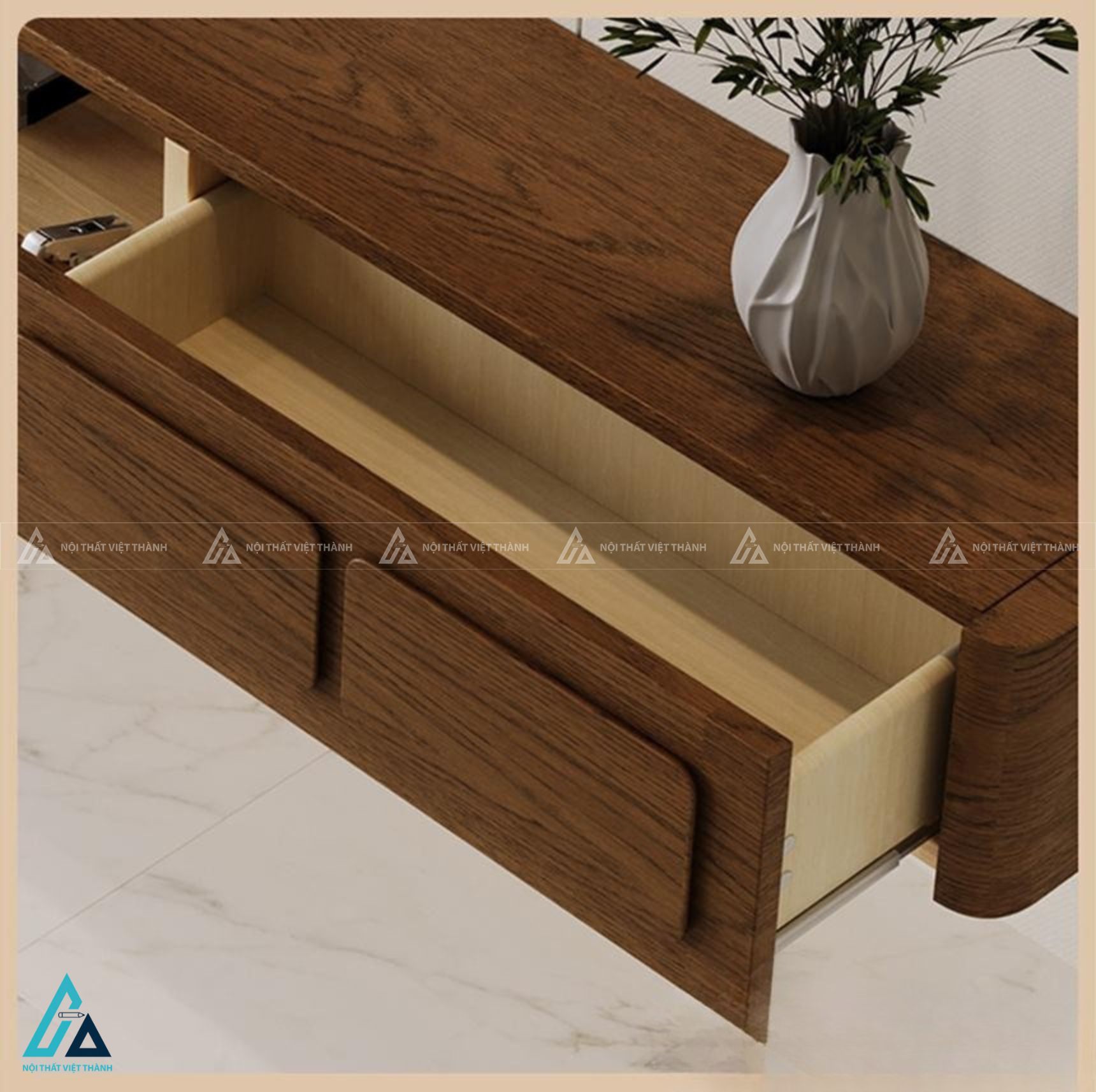 Kệ tivi treo tường gỗ tự nhiên hiện đại tiết kiệm diện tích 3
