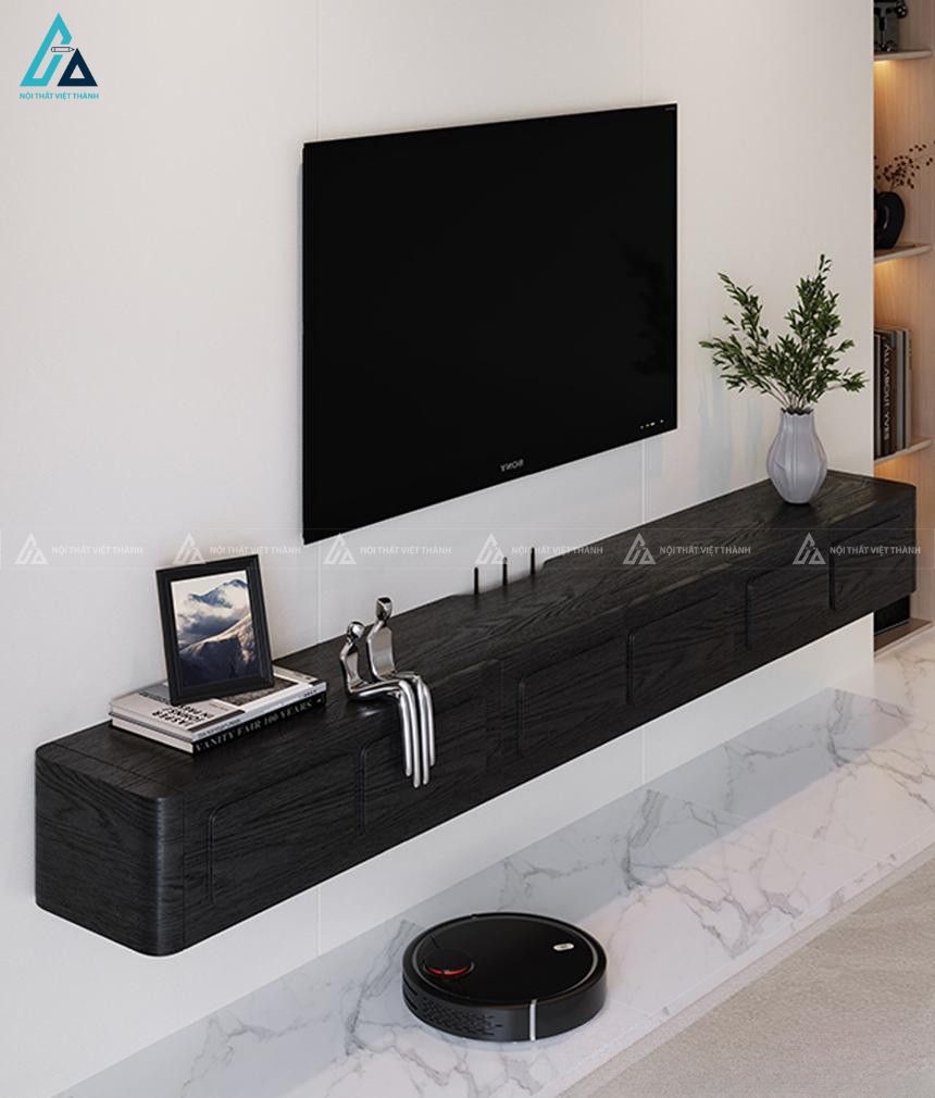 Kệ tivi treo tường gỗ tự nhiên hiện đại tiết kiệm diện tích 4