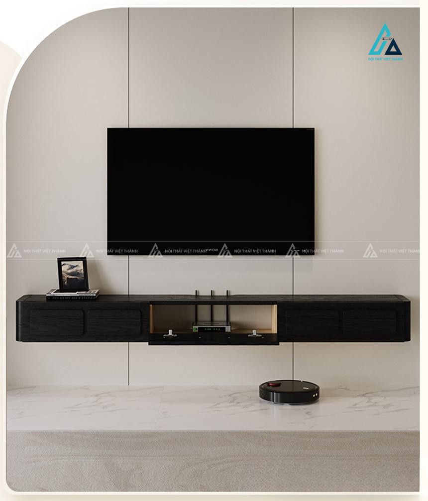 Kệ tivi treo tường gỗ tự nhiên hiện đại tiết kiệm diện tích 5