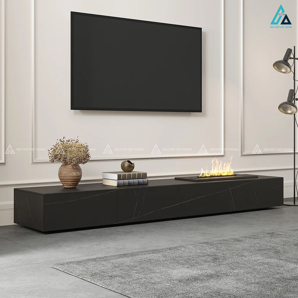 Kệ tivi hiện đại tích hợp lò sưởi điện trang trí sang trọng 1