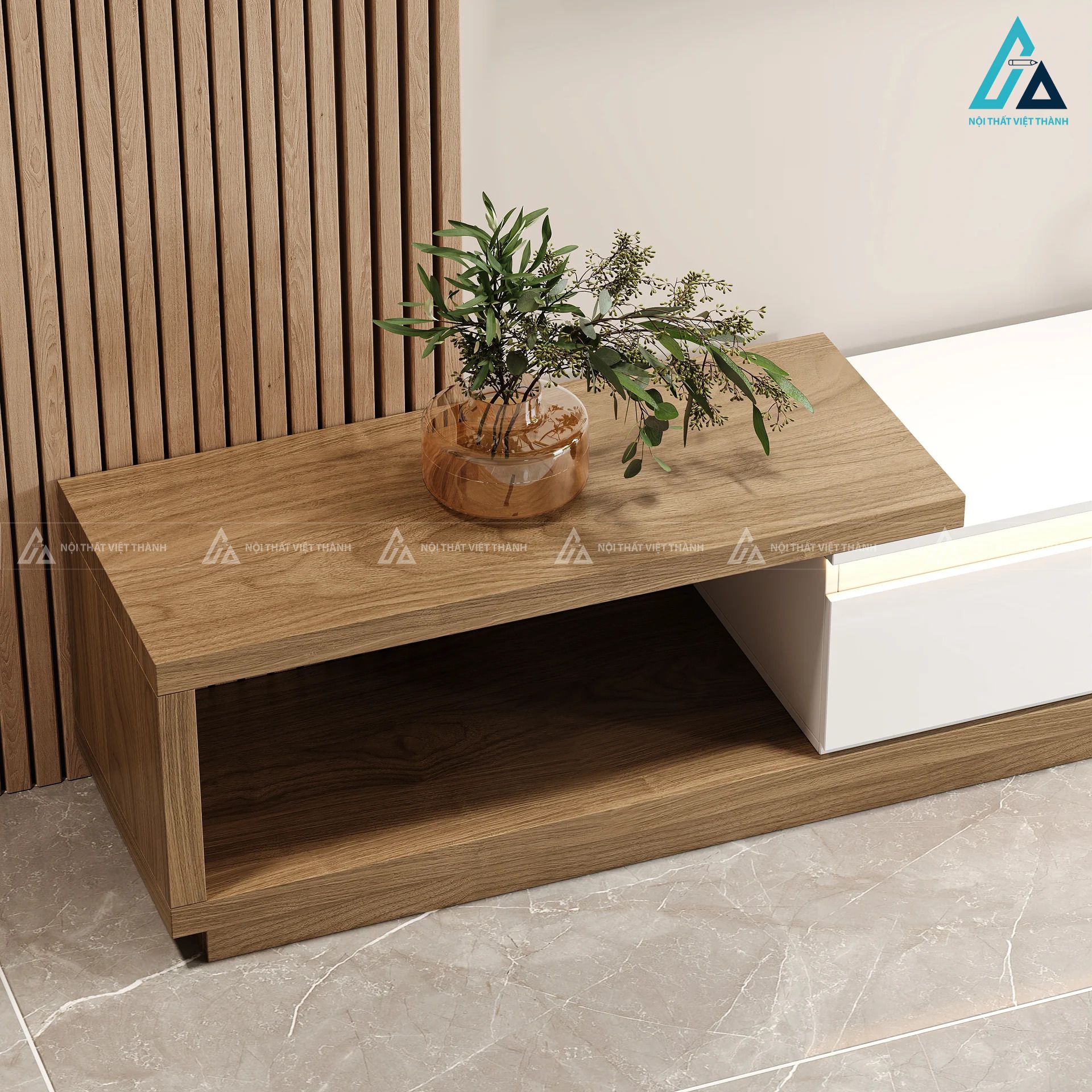 Kệ tivi gỗ công nghiệp hiện đại kết hợp ngăn kéo thông minh 2