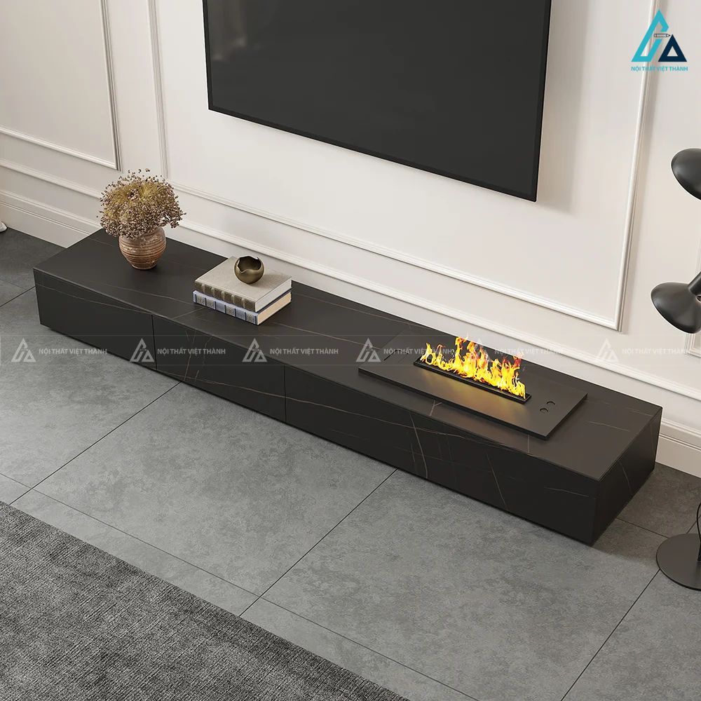Kệ tivi hiện đại tích hợp lò sưởi điện trang trí sang trọng 4