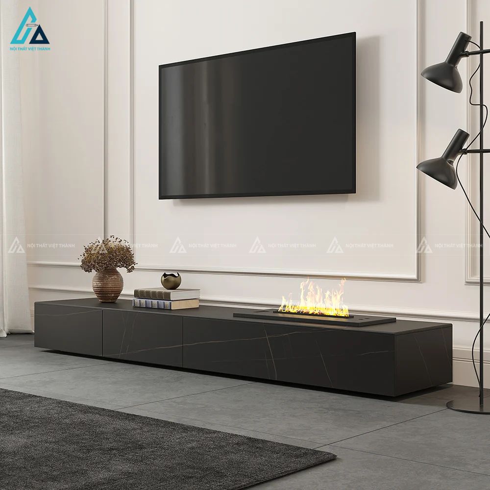 Kệ tivi hiện đại tích hợp lò sưởi điện trang trí sang trọng 5
