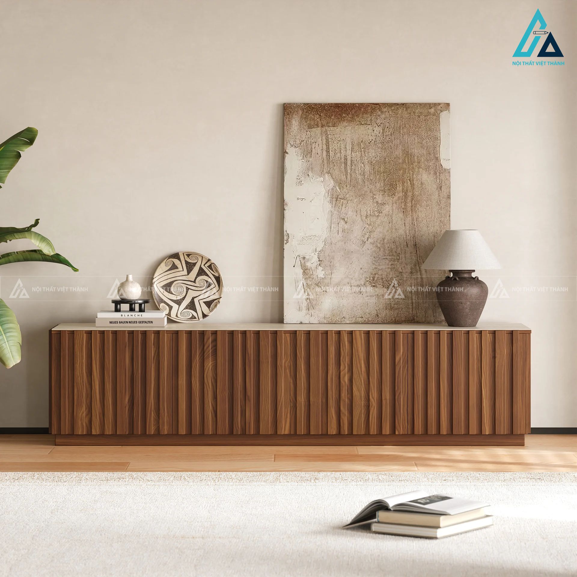 Kệ tivi gỗ tự nhiên thiết kế tủ bệt hiện đại có đèn led decor 1