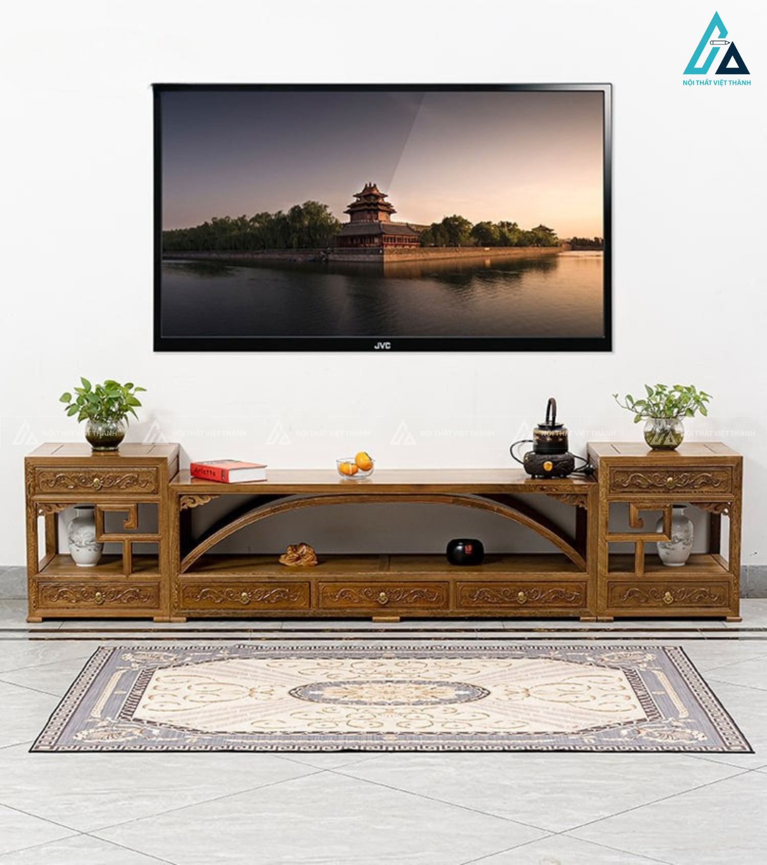 Kệ tivi gỗ tự nhiên thiết kế kiểu dáng hiện đại sang trọng 1