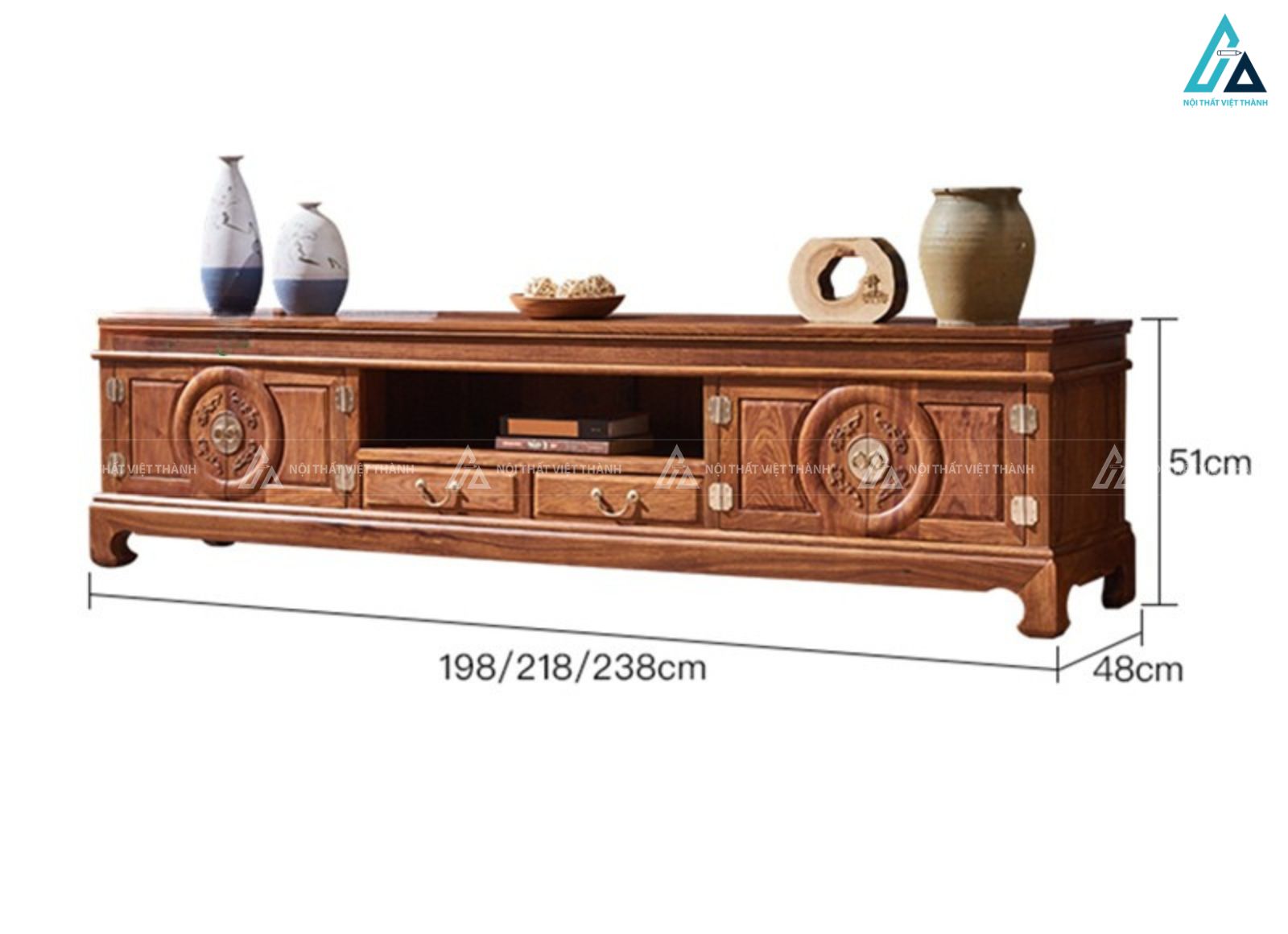 Kệ tivi gỗ tự nhiên giả cổ phong cách á đông độc đáo 4