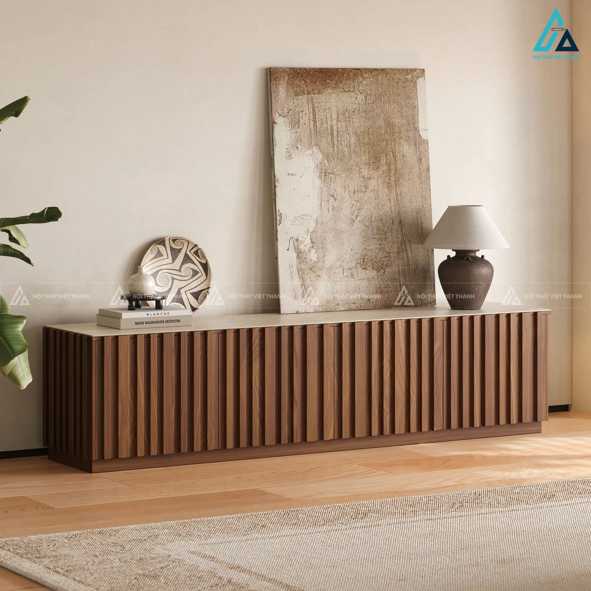Kệ tivi gỗ tự nhiên thiết kế tủ bệt hiện đại có đèn led decor 5