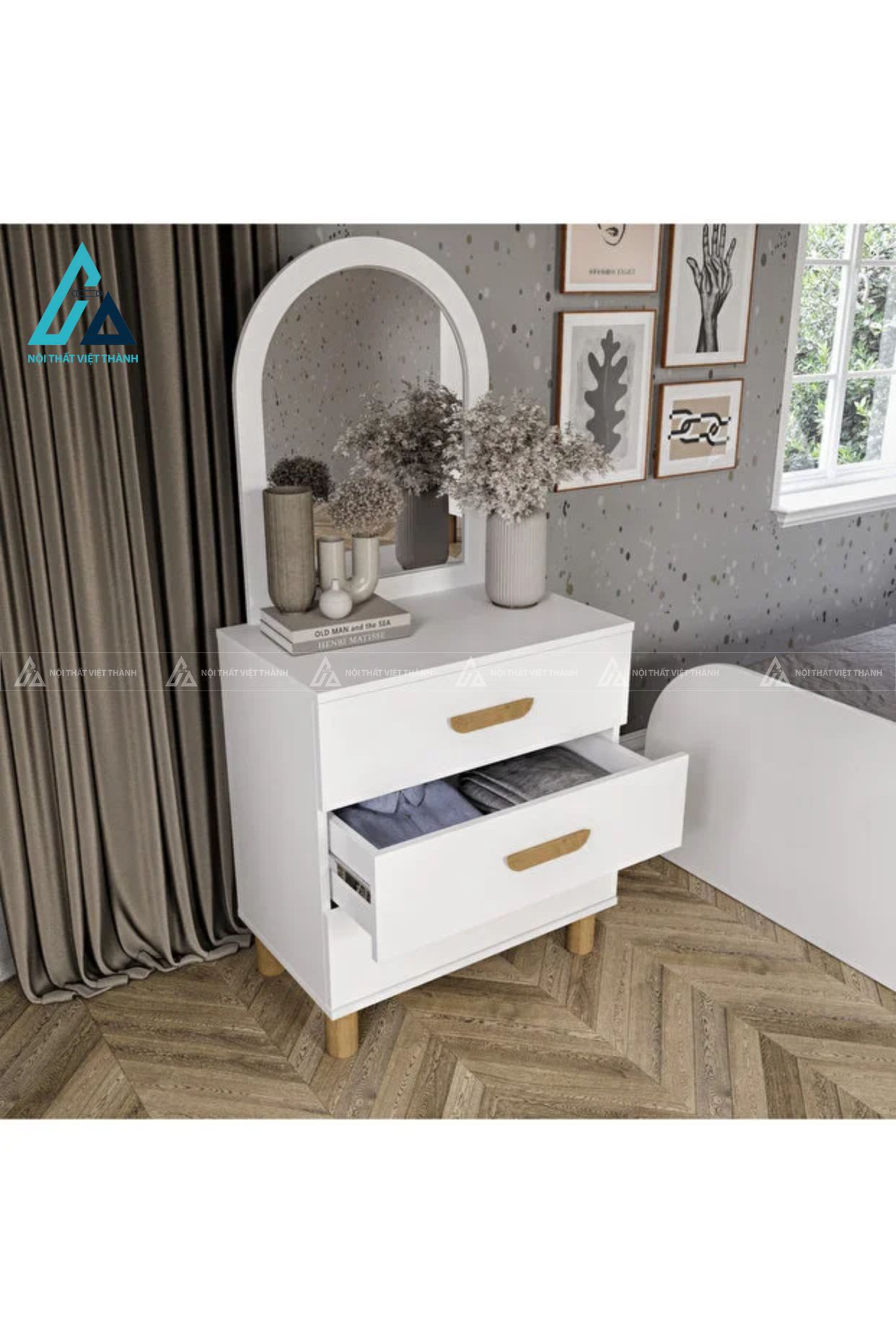 Combo phòng ngủ gỗ tích hợp tủ quần áo và bàn phấn trang điểm 1