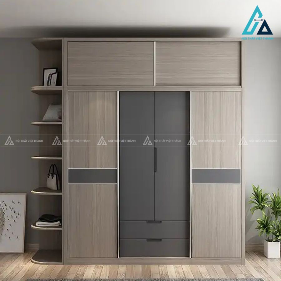 Combo phòng ngủ gỗ hiện đại tích hợp tủ cánh lùa kèm bàn phấn 1