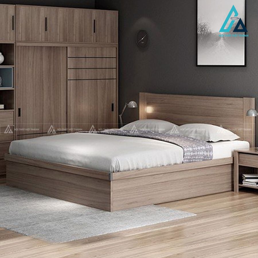 Combo phòng ngủ gỗ hiện đại tích hợp giường hộp và tủ quần áo cánh lùa 1