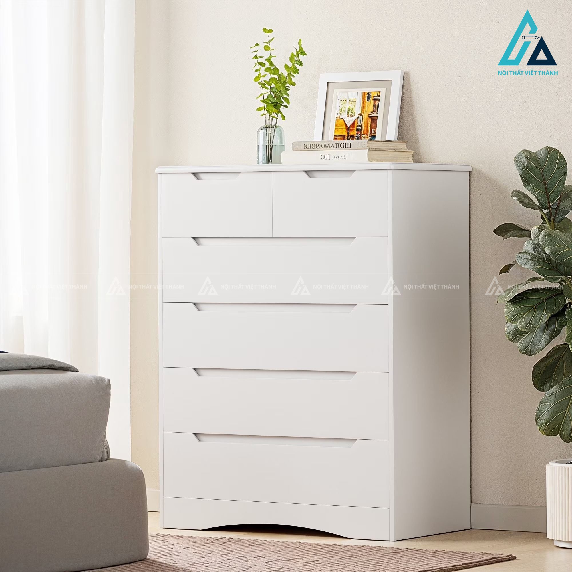 Combo nội thất phòng ngủ đa năng tích hợp hệ tủ kệ lưu trữ thông minh 2