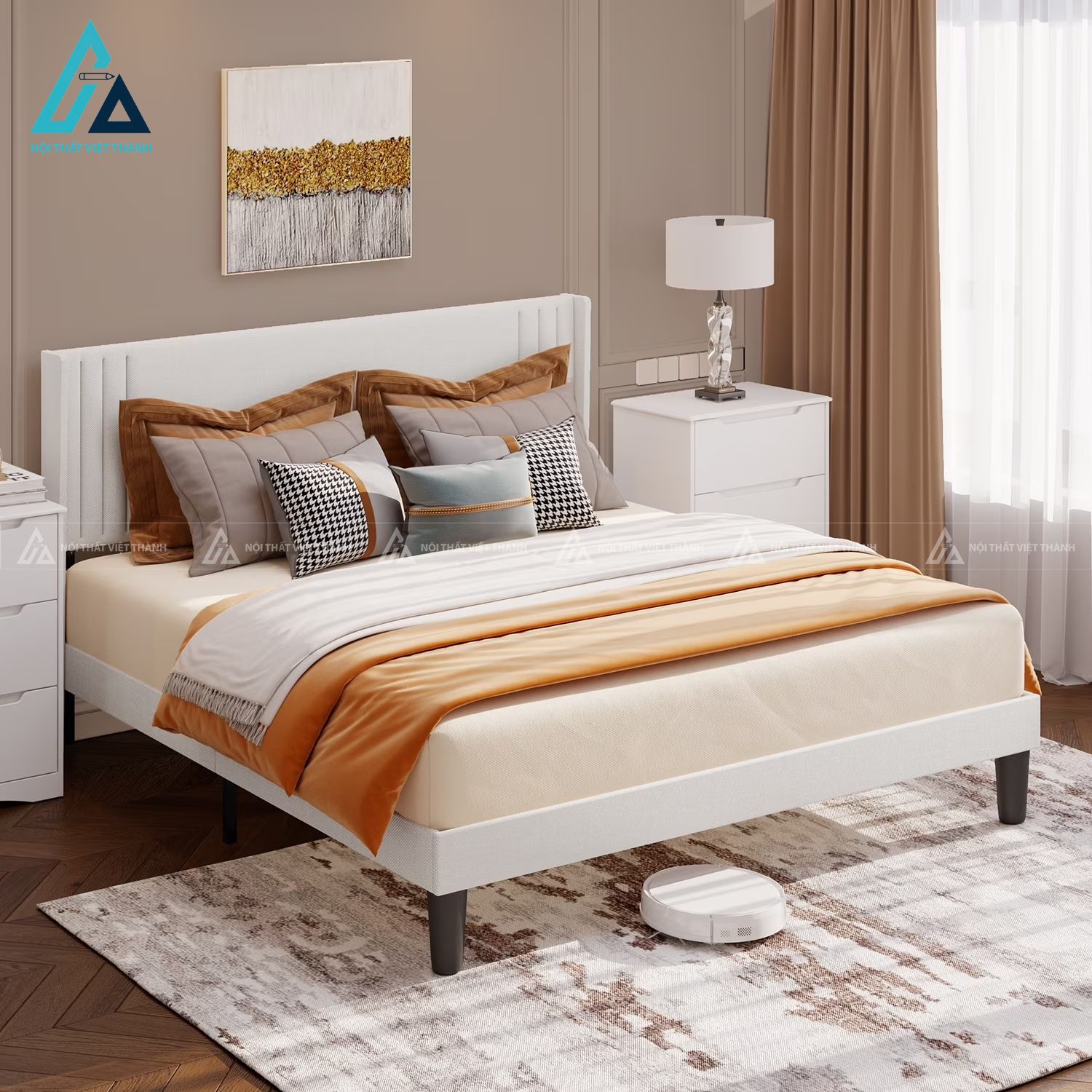 Combo nội thất phòng ngủ hiện đại tích hợp hệ tủ ngăn kéo lưu trữ lớn 5