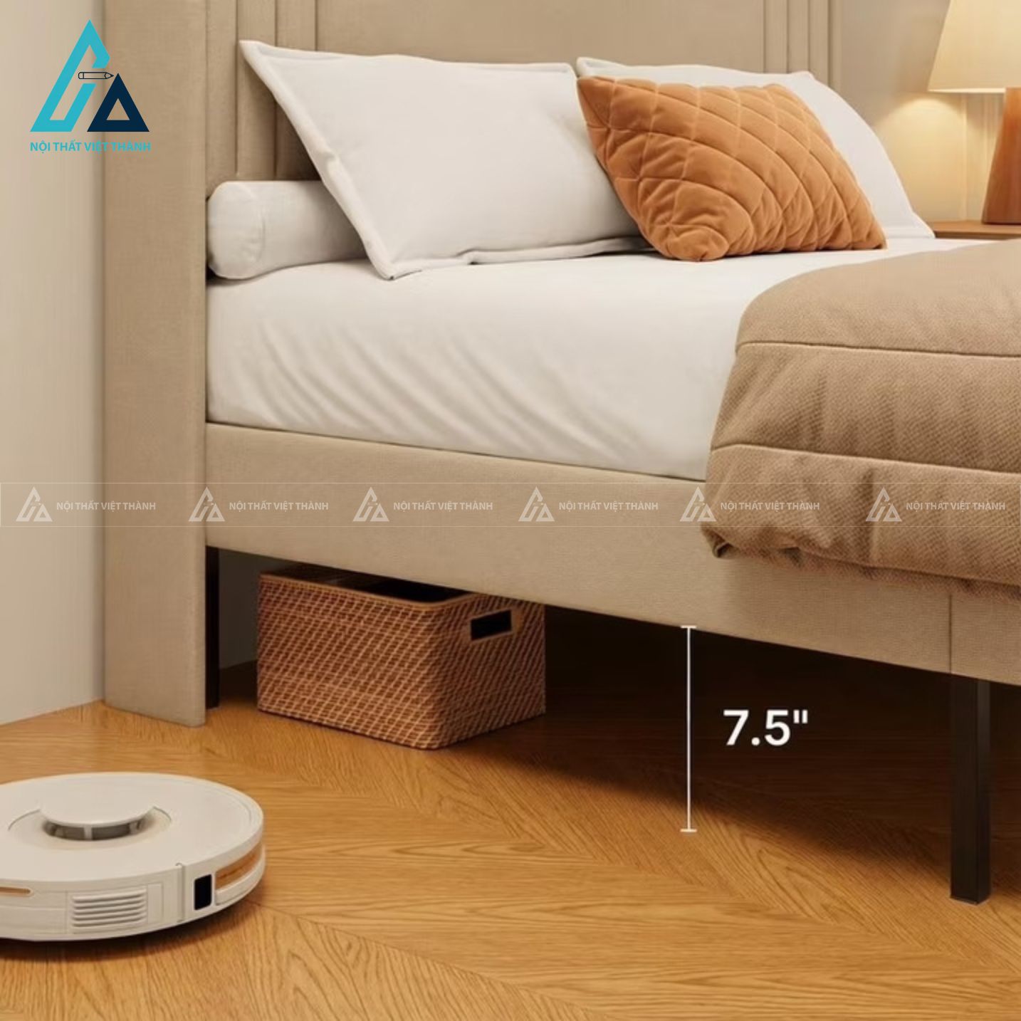 Combo phòng ngủ hiện đại tích hợp đèn led đầu giường tiện nghi 2