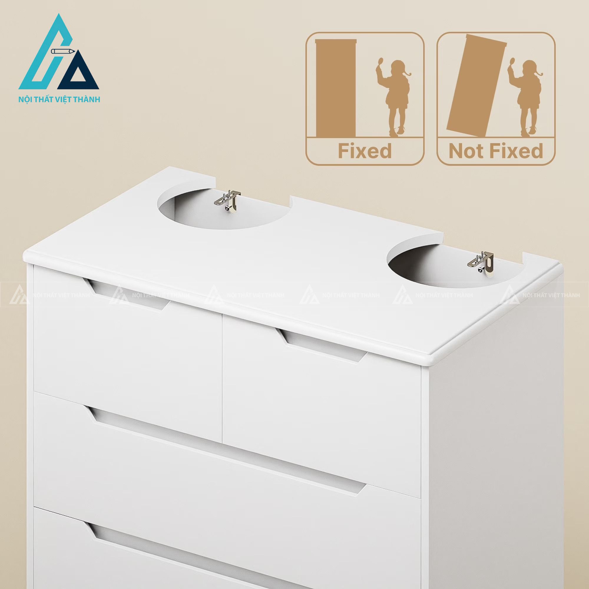 Combo nội thất phòng ngủ đa năng tích hợp hệ tủ kệ lưu trữ thông minh 3