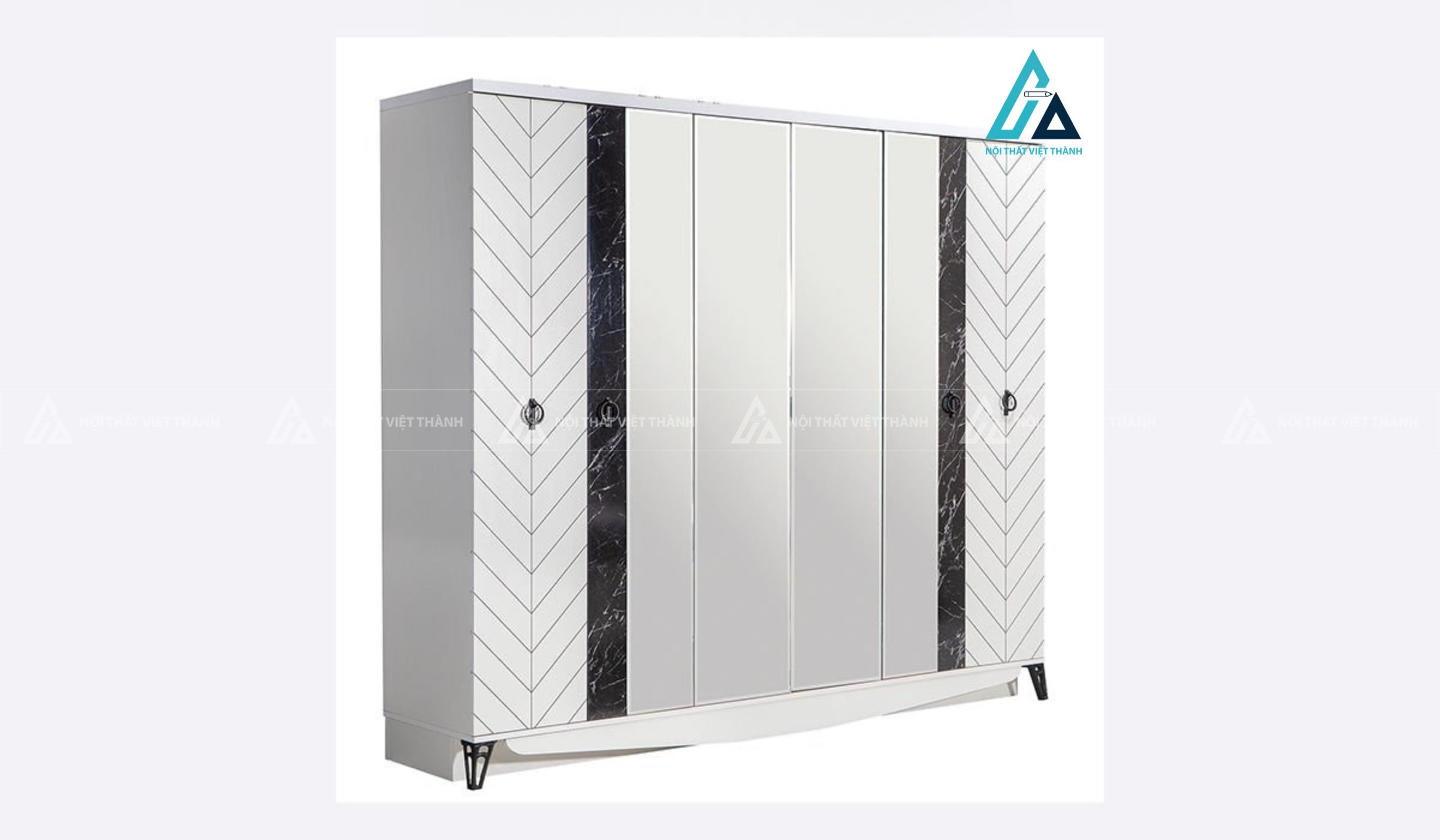 Combo phòng ngủ thiết kế tủ áo cánh gương và bàn phấn hiện đại 3