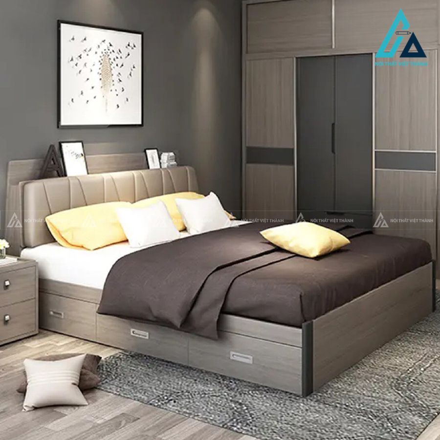 Combo phòng ngủ gỗ hiện đại tích hợp tủ cánh lùa kèm bàn phấn 3