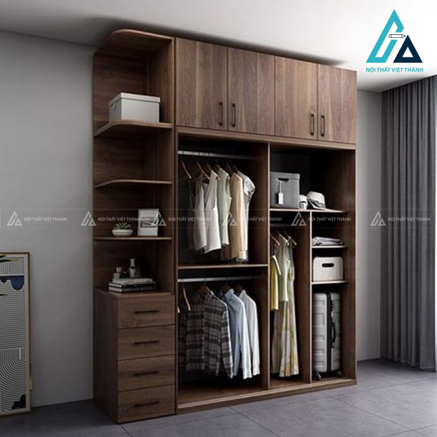 Combo phòng ngủ hiện đại tủ nhiều cánh và bàn làm việc tiện ích 3