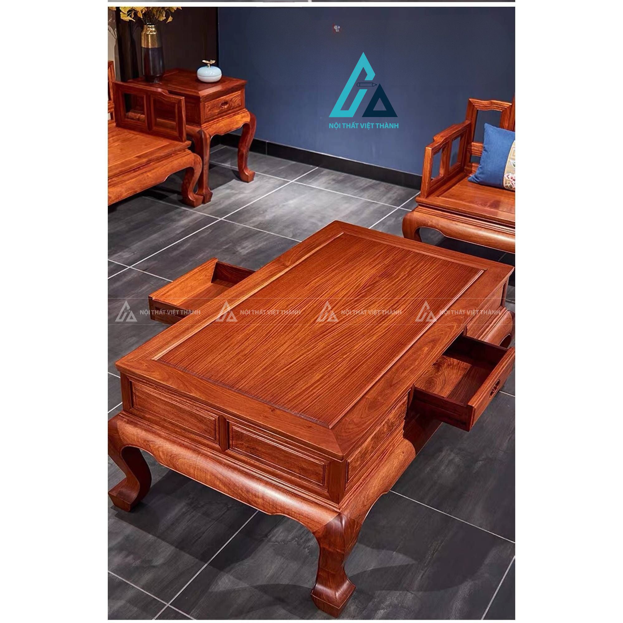 Bộ salon gỗ thiết kế cân đối sang trọng cho phòng khách đẹp 1
