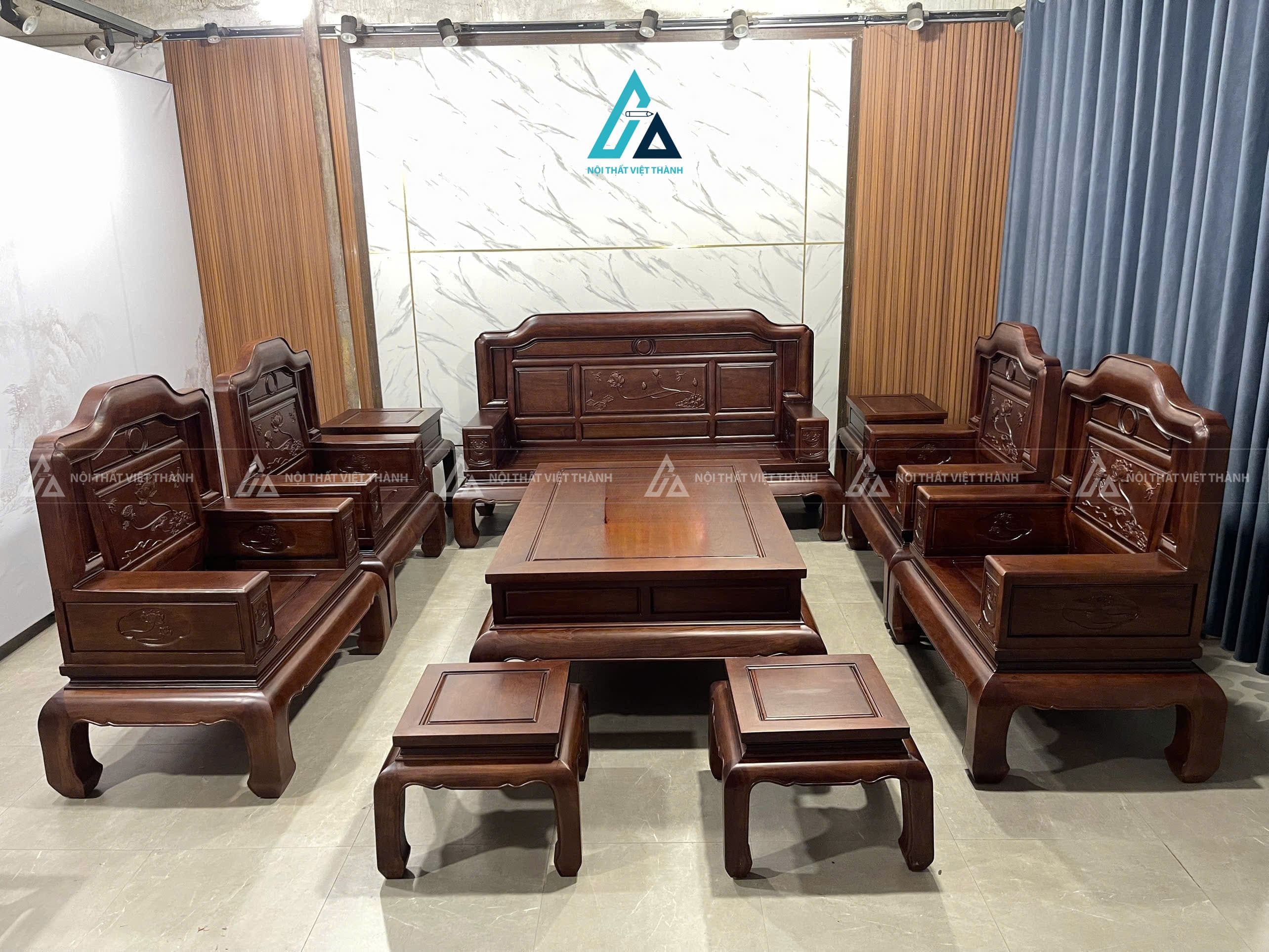 Bộ bàn ghế sofa salon gỗ phòng khách sang trọng đẳng cấp