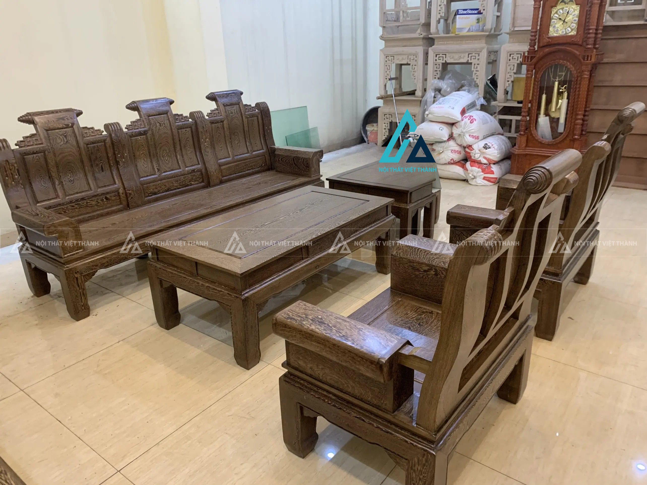 Bộ bàn ghế salon gỗ thiết kế hiện đại cho phòng khách 1