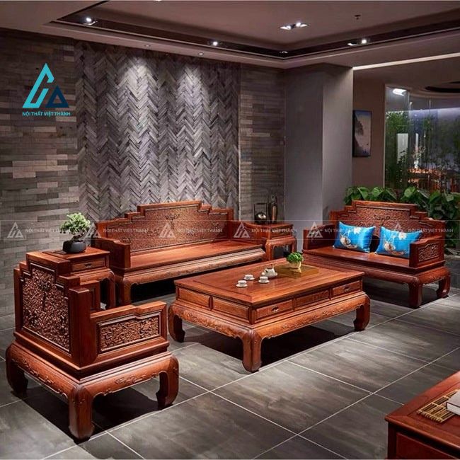 Bộ salon gỗ chạm mây cao cấp nâng tầm đẳng cấp phòng khách