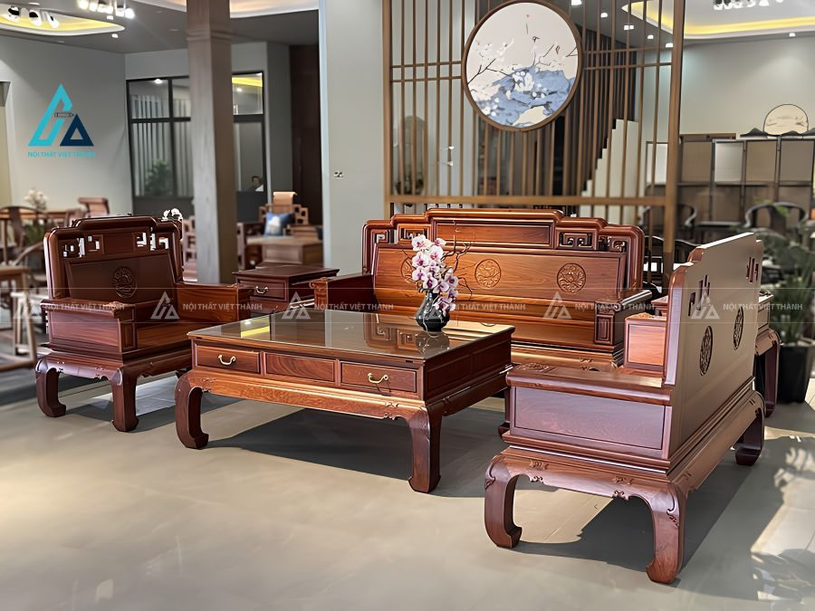 Bộ salon gỗ thiết kế sang trọng tối ưu công năng phòng khách 3