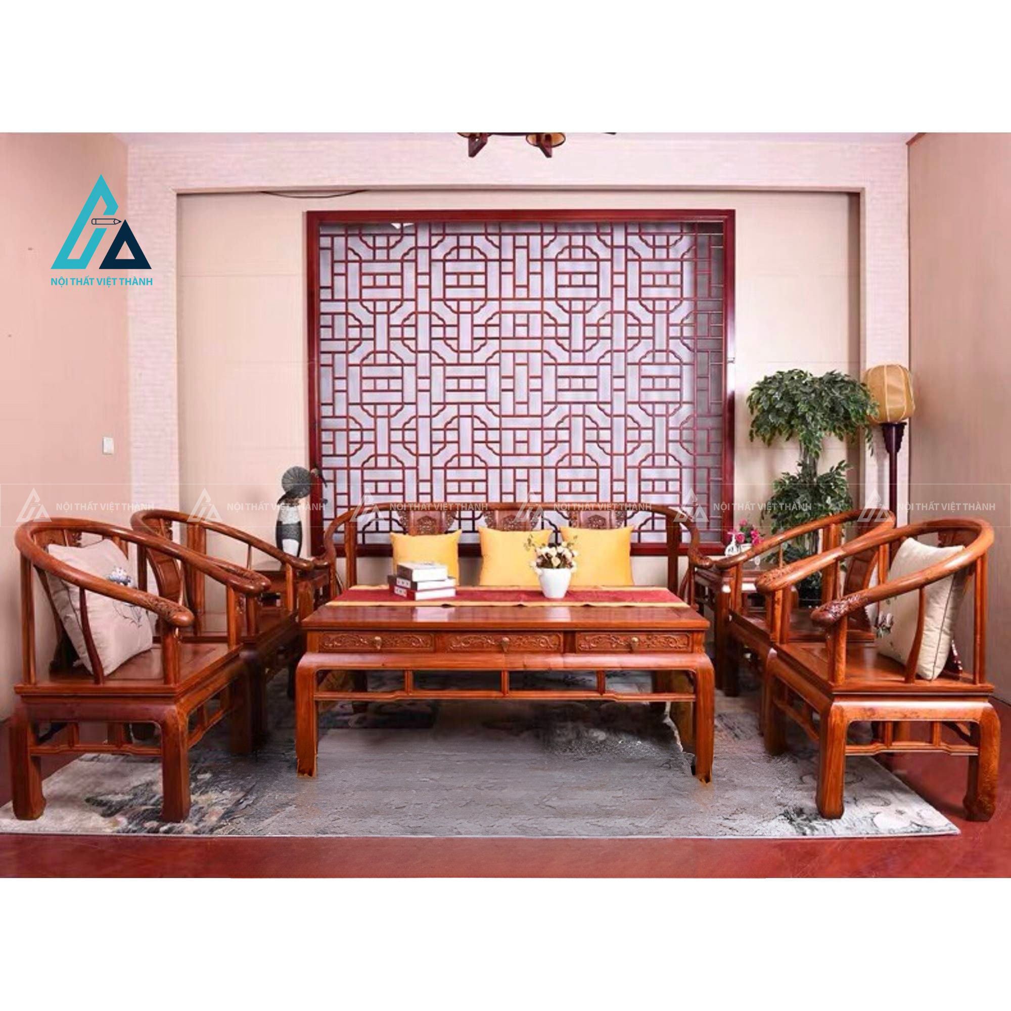 Bộ bàn ghế salon gỗ thiết kế sang trọng cho phòng khách đẹp 4