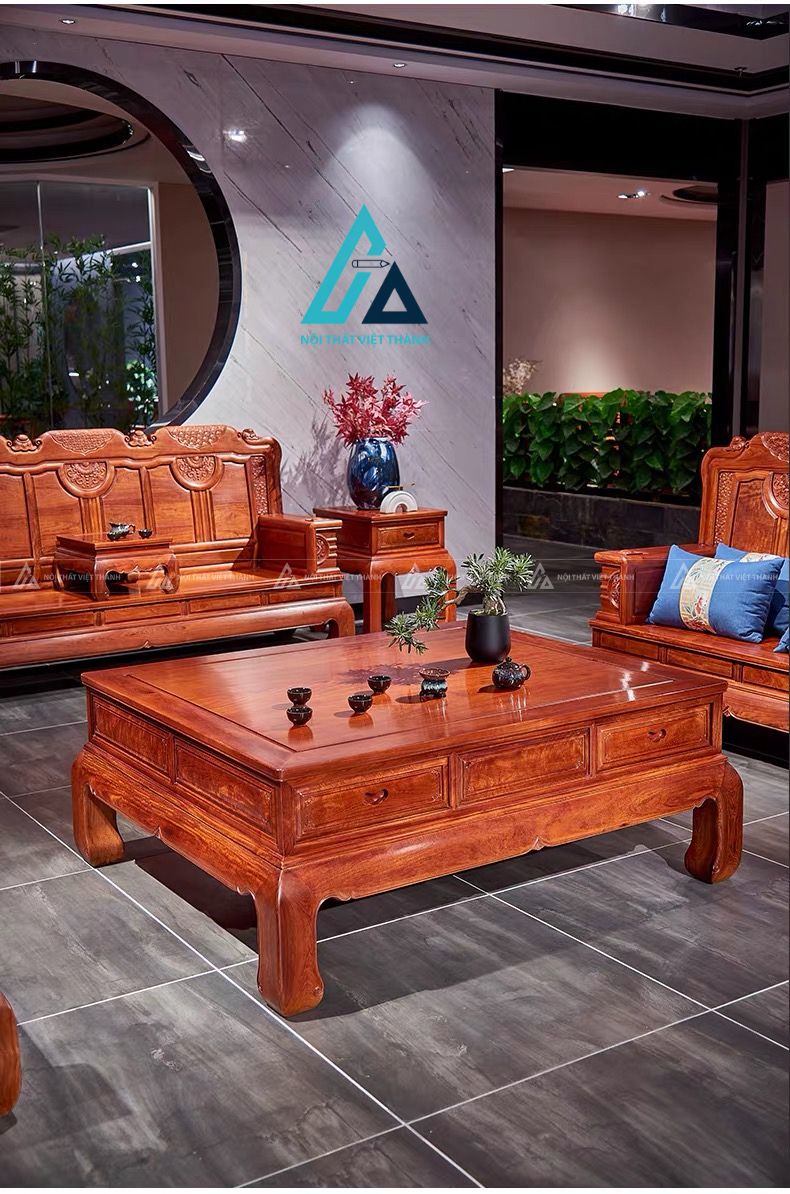 Bộ bàn ghế salon gỗ chạm khắc đẹp cho phòng khách hiện đại 4