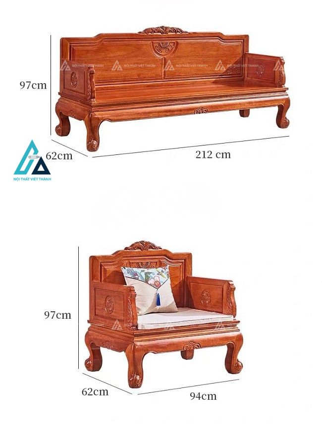 Bộ salon gỗ thiết kế sang trọng cho phòng khách hiện đại 4