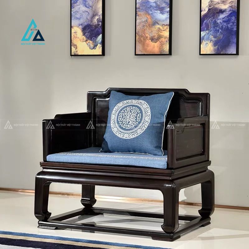 Bộ salon gỗ phối đệm xanh tinh tế cho không gian tiếp khách 6