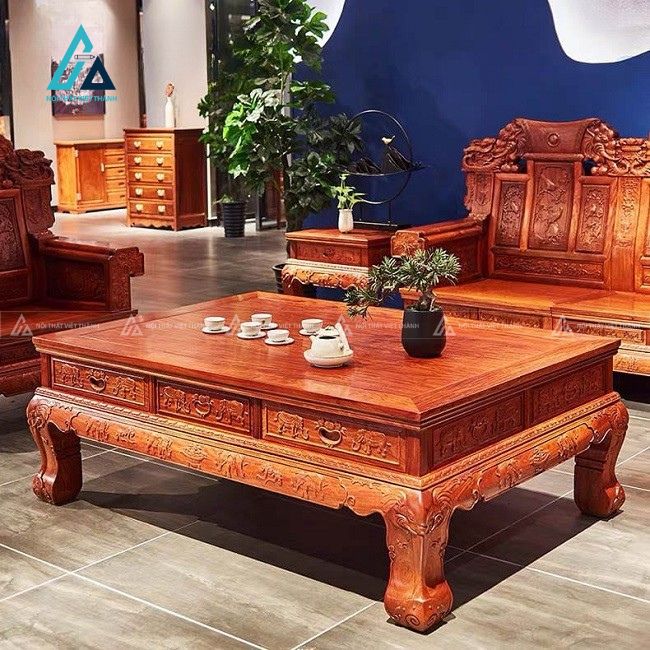 Bộ salon gỗ thiết kế sang trọng tối ưu diện tích phòng khách 4