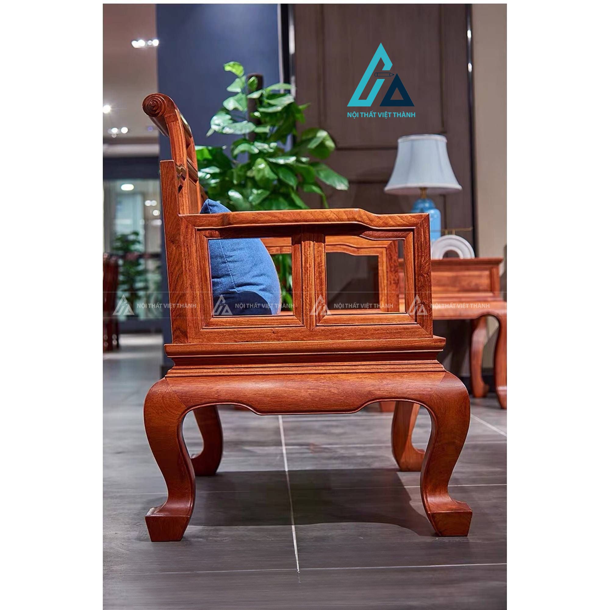 Bộ salon gỗ thiết kế cân đối sang trọng cho phòng khách đẹp 7