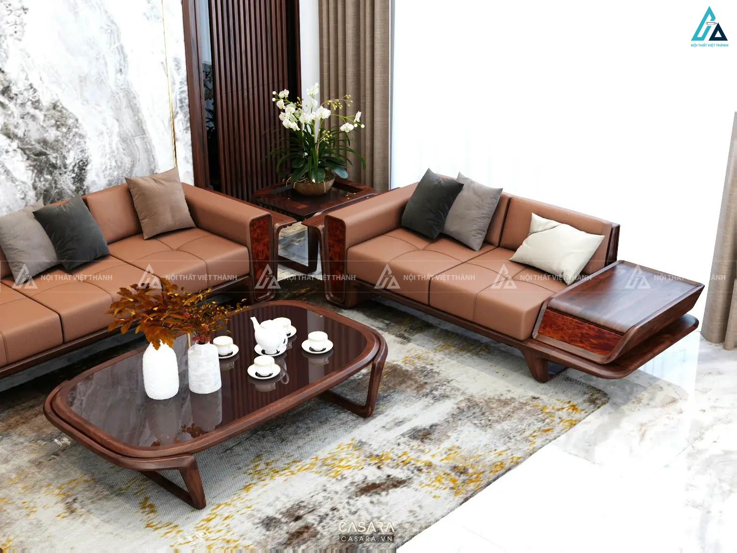 Bộ sofa phòng khách đẳng cấp thiết kế liền khối sang trọng 1