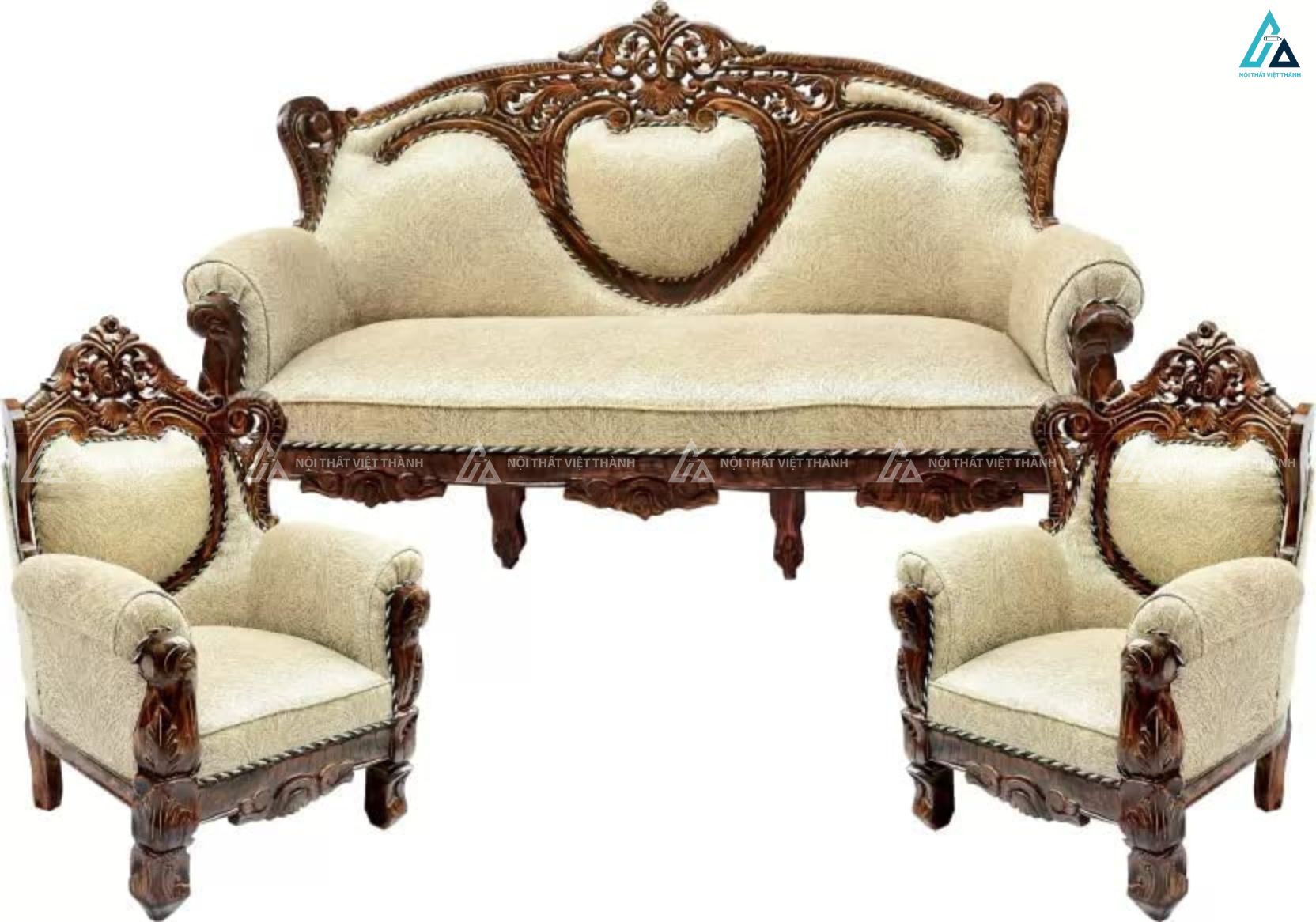 Bộ sofa gỗ chạm khắc nghệ thuật đẳng cấp cho phòng khách hiện đại 1