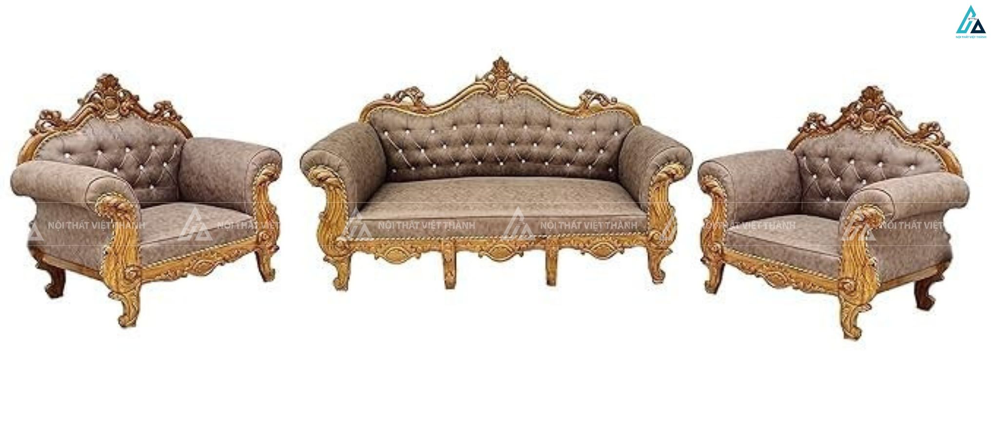Bộ sofa gỗ cổ điển 5 chỗ ngồi sang trọng cho phòng khách lớn 1