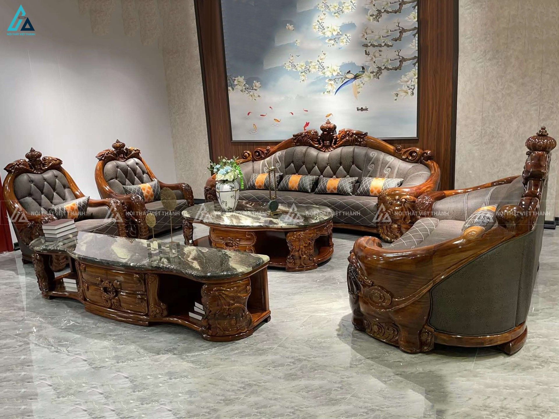 Bộ sofa phòng khách hoàng gia thiết kế chạm khắc tinh xảo 1