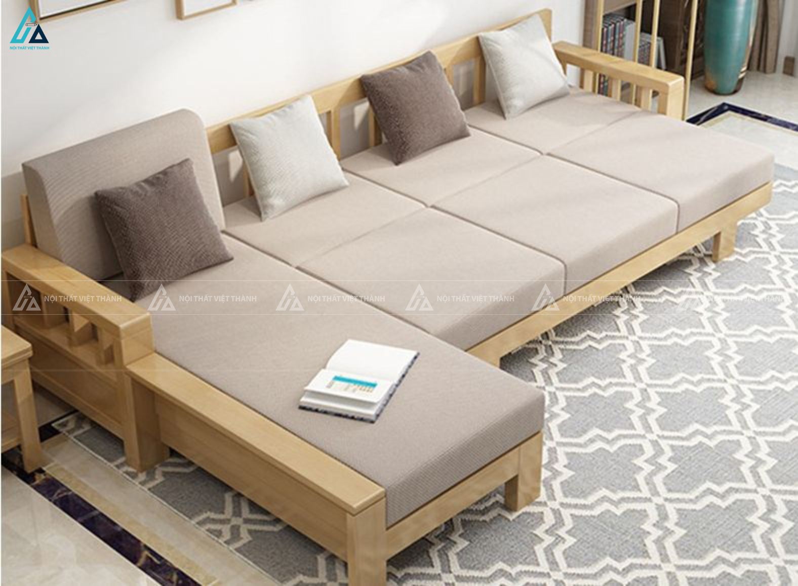 Sofa gỗ phong cách trung hoa thiết kế hiện đại tinh tế cho phòng khách 2