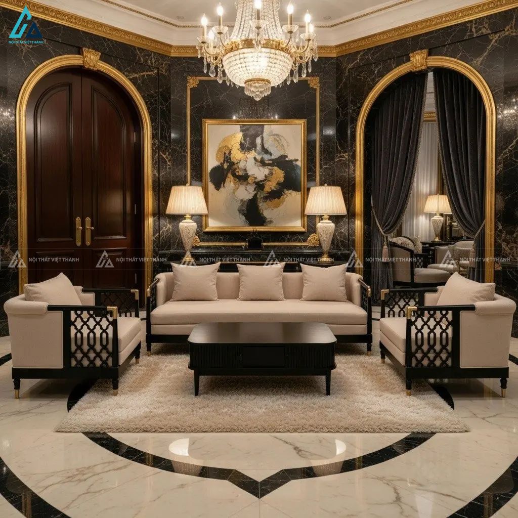 Bộ sofa phòng khách sang trọng thiết kế tinh tế đậm chất nghệ thuật 3