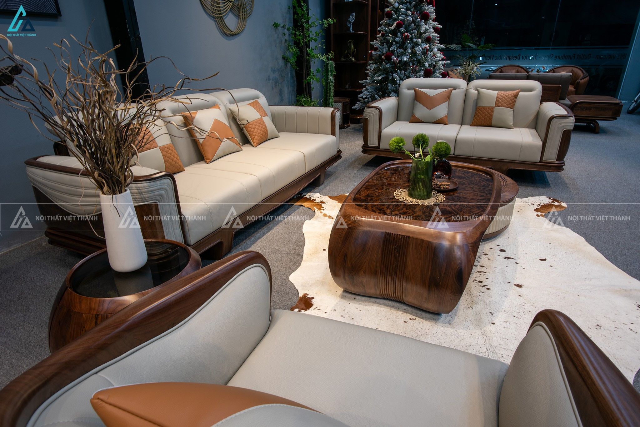 Bộ sofa chữ u tay cong thiết kế sọc đứng đẳng cấp hiện đại 3