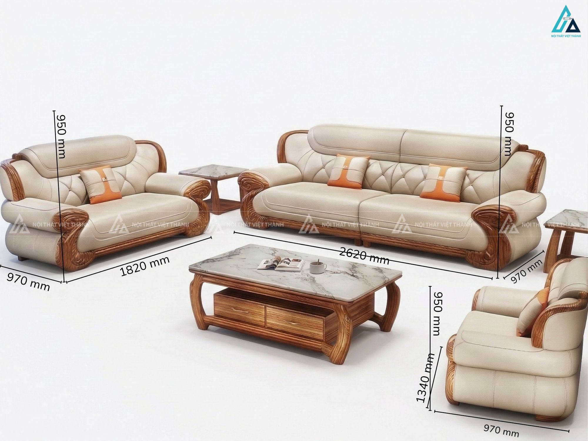 Bộ sofa phòng khách sang trọng thiết kế uốn lượn tinh tế 3