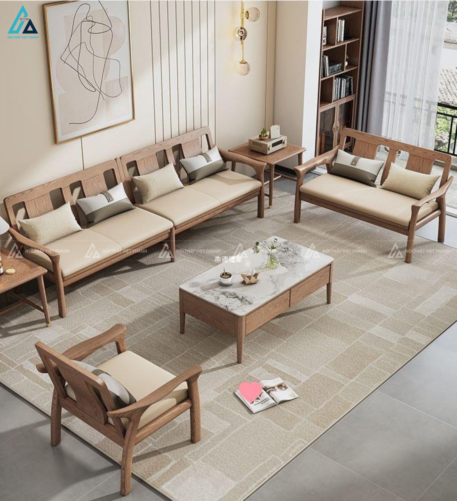 Sofa gỗ thiết kế cách điệu nghệ thuật cho phòng khách sang trọng 3