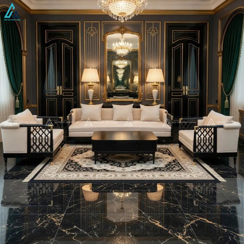 Bộ sofa phòng khách sang trọng thiết kế tinh tế đậm chất nghệ thuật