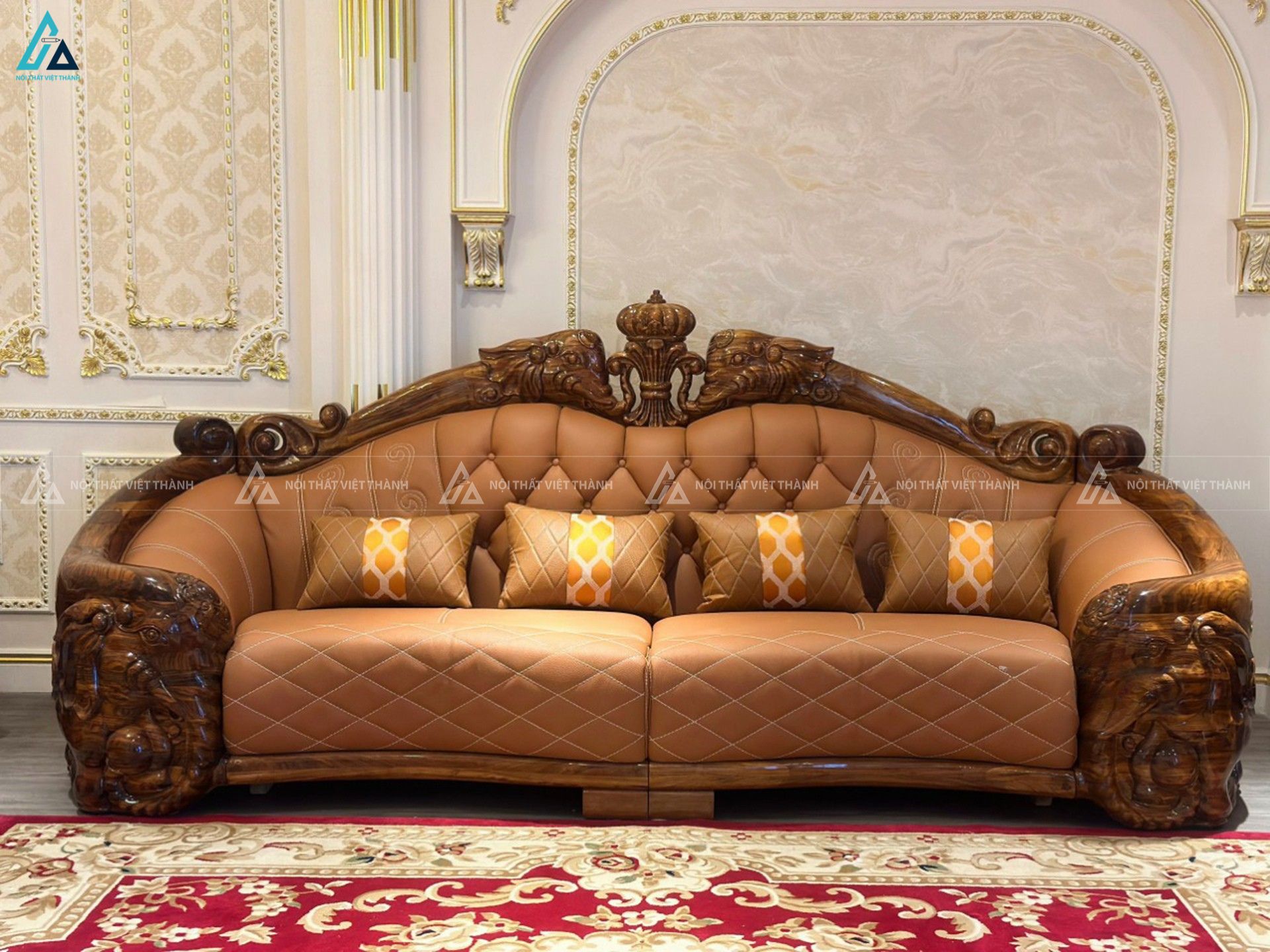 Bộ sofa phòng khách hoàng gia thiết kế chạm khắc tinh xảo 4