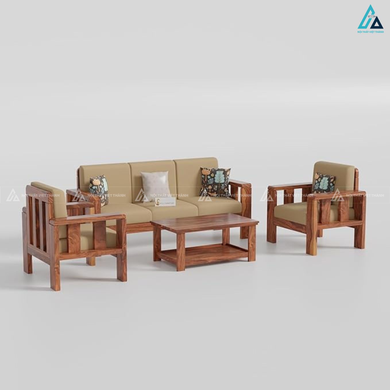 Bộ sofa gỗ 5 chỗ ngồi sang trọng cho phòng khách hiện đại 5