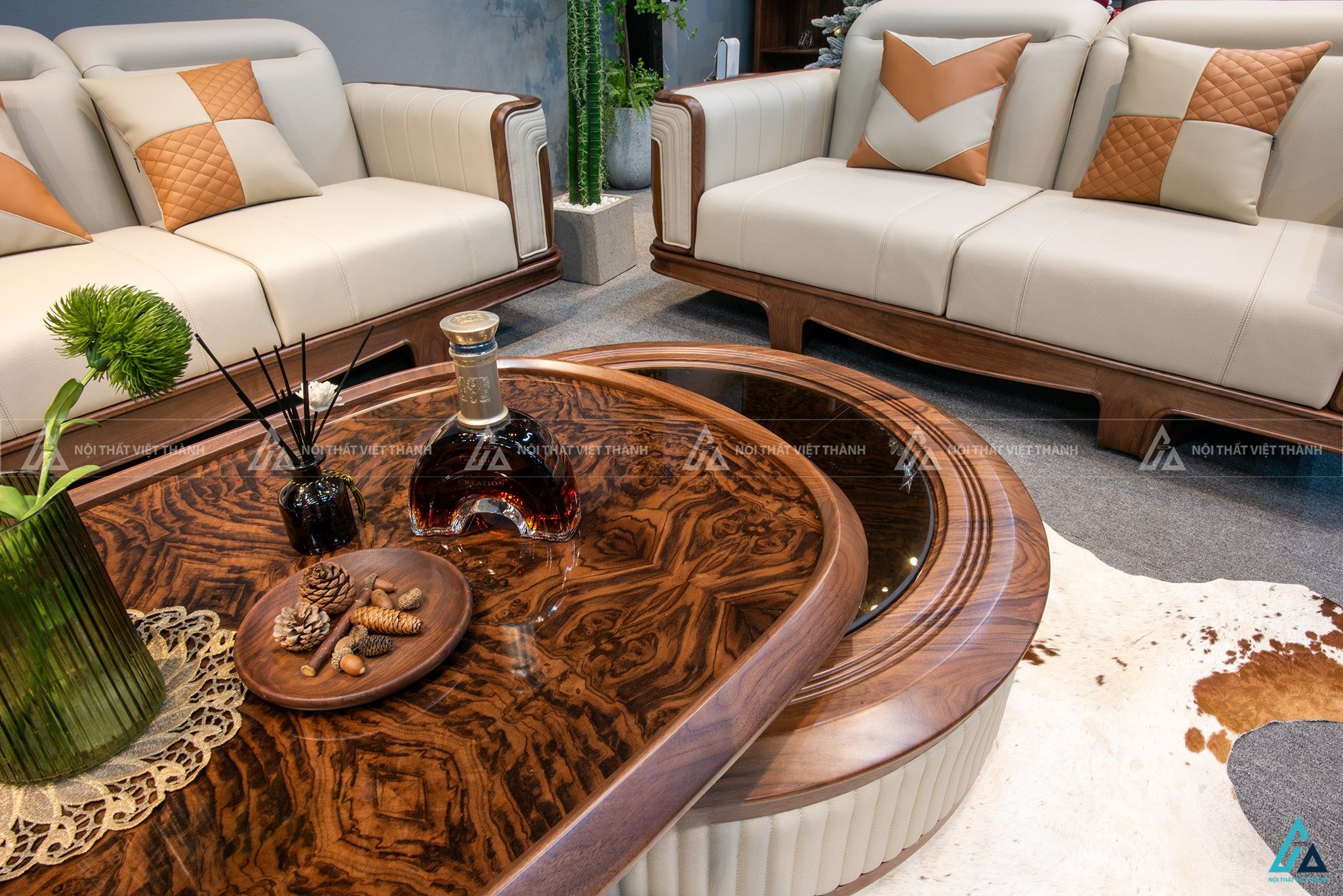Bộ sofa chữ u tay cong thiết kế sọc đứng đẳng cấp hiện đại 5